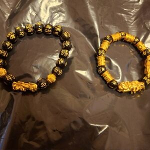 Feng Shui Black Obsidian Wealth Bracelets For Men & Women